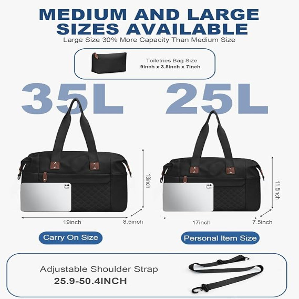 Travel Duffle Bag – Waterproof Weekender Carry On Gym Bag, Lightweight Polyester