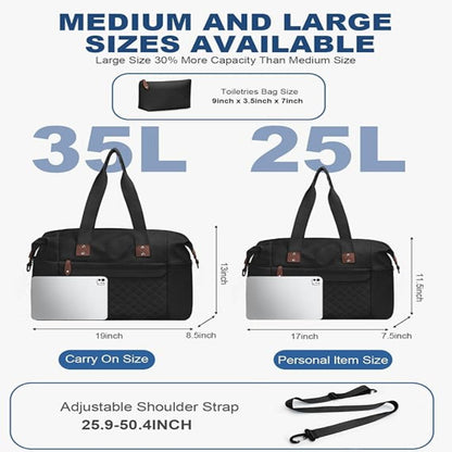 Travel Duffle Bag – Waterproof Weekender Carry On Gym Bag, Lightweight Polyester
