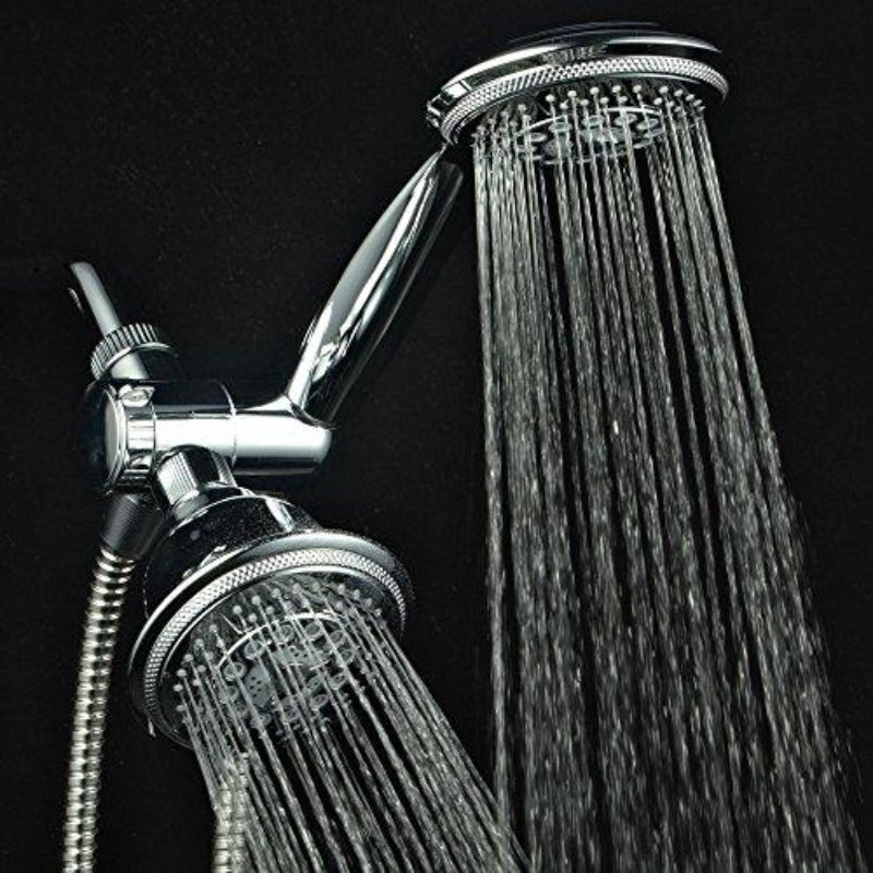 Hydroluxe Full-Chrome 24 Function Ultra-Luxury 3-way 2 in 1 Shower-Head /Handheld-Shower Combo