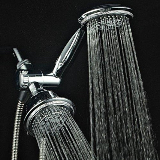 Hydroluxe Full-Chrome 24 Function Ultra-Luxury 3-way 2 in 1 Shower-Head /Handheld-Shower Combo