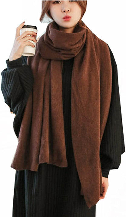 Wander Agio Womens Warm Winter Infinity Scarves Set Blanket Scarf Pure Color