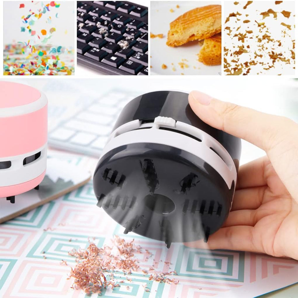 Mini Desk Vacuum Cleaner – Portable Cordless Desktop Sweeper for Home, Office & Car – Crumb, Dust & Pet Hair Cleaner, No Battery Included