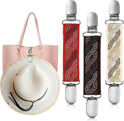 MEIXINZHI 3Pcs Cotton Hat Clip for Travel, Knitting Travel Hat Clip for Bag Backpack Luggage, Travel Hat Clip for Women