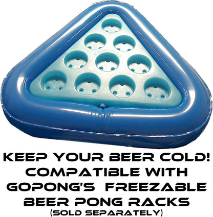 Pool Pong Rack Floating Beer Pong Set, Includes 2 Rafts and 3 Pong Balls