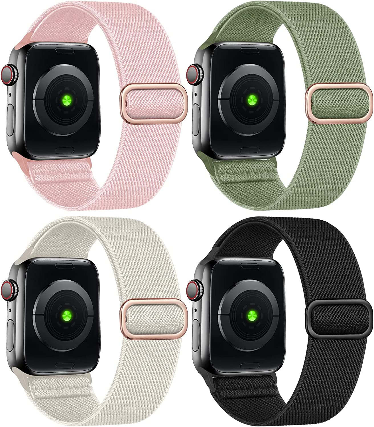 4 Pack Stretchy Bands Compatible for Apple Watch 