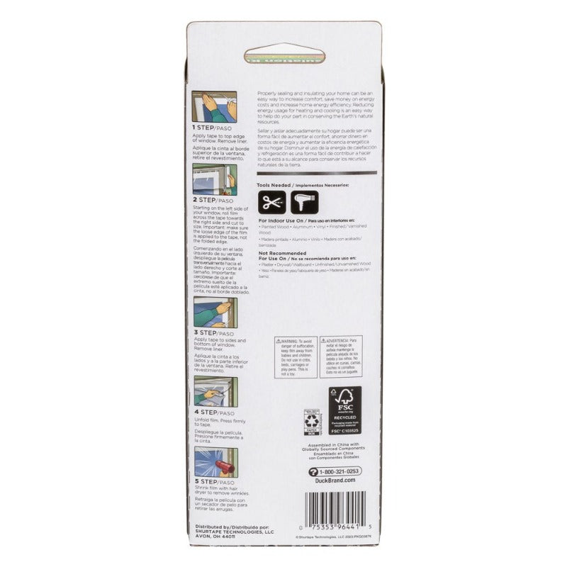 3 Pack Clear Plastic Rolled Window Insulation Kit, Max Strength 62" x 126"