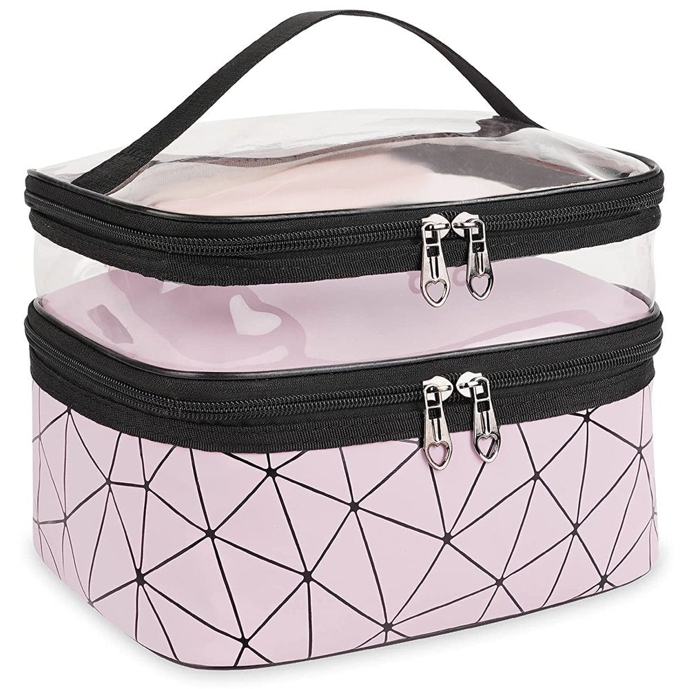 Makeup Bag Cosmetic Bag Travelling Make up Bag Organizer Travel Cases for Women Girls Reusable Toiletry Bags(Dark Green)