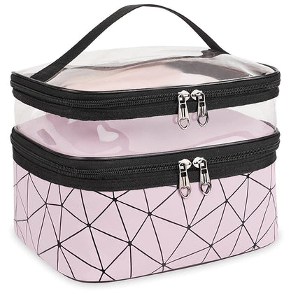 Makeup Bag Cosmetic Bag Travelling Make up Bag Organizer Travel Cases for Women Girls Reusable Toiletry Bags(Dark Green)