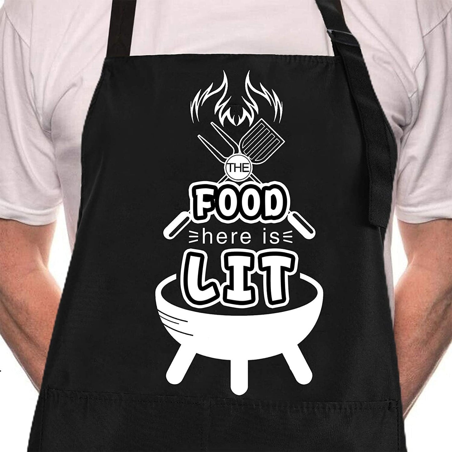  Funny BBQ Black Adjustable Kitchen Cooking Chef Aprons for Men…