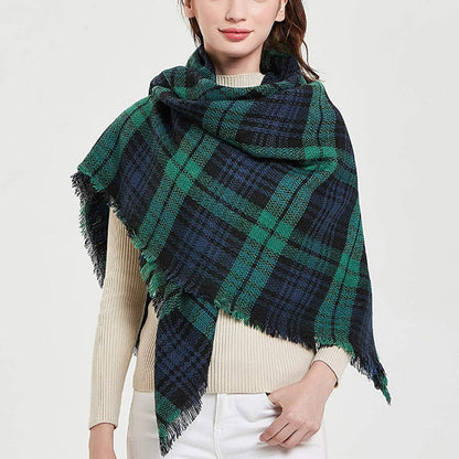 Women's Warm Square Plaid Scarf