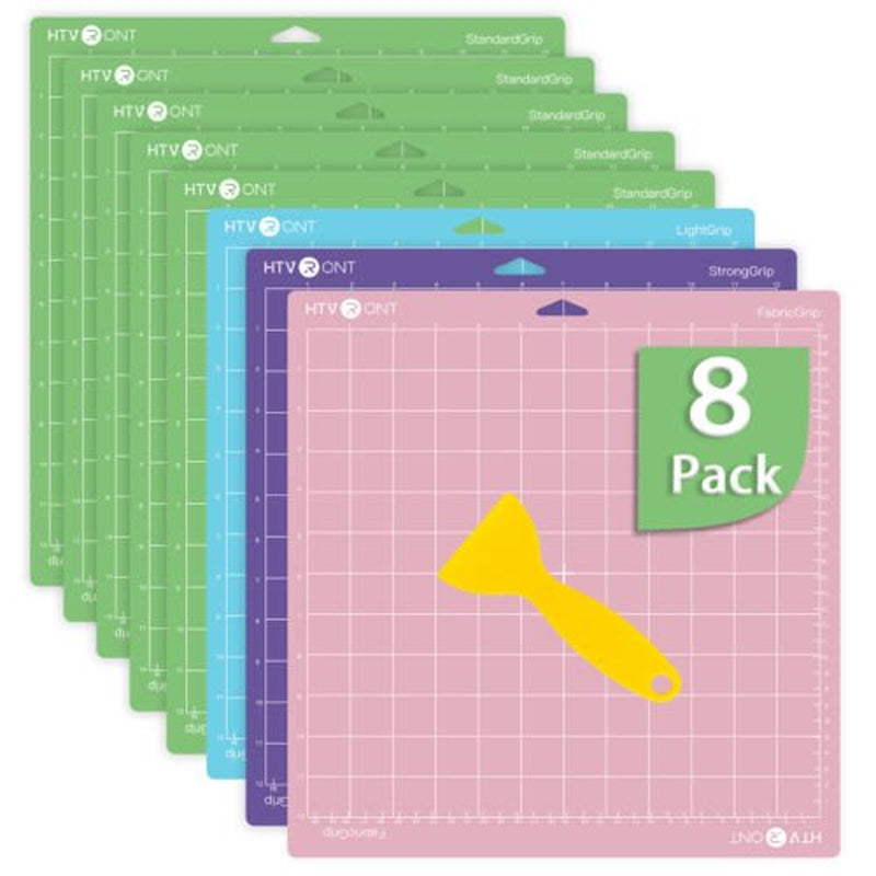 3 Pack Cutting Mat 12X12(Standardgrip,Lightgrip,Stronggrip,Fabricgrip) for Cricut Explore Air 2/Air/One,Variety Adhesive Sticky Cutting Mats Accessories for Cricut