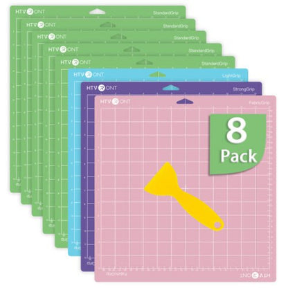 3 Pack Cutting Mat 12X12(Standardgrip,Lightgrip,Stronggrip,Fabricgrip) for Cricut Explore Air 2/Air/One,Variety Adhesive Sticky Cutting Mats Accessories for Cricut