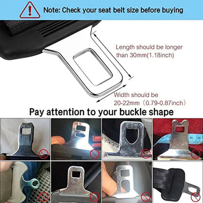  2 Pack 10.2-Inch Seat Belt Extender for Cars Universal Seat Belt Car Buckle Extension Buckle up (7/8" Tongue Width)