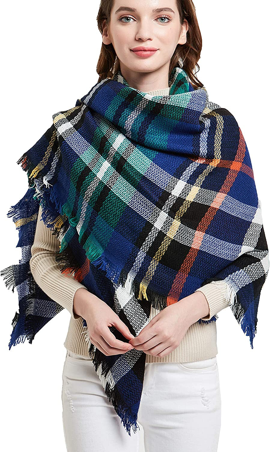 Women's Warm Square Plaid Scarf