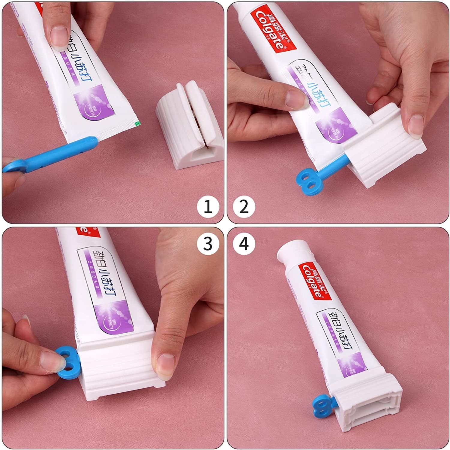 Rolling Tube Toothpaste Squeezer(4 Blue）