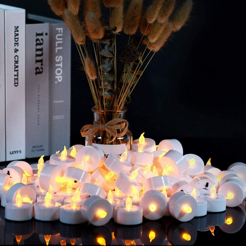 24-Pack Tea Lights Candles Flameless Tealight Battery Candles LED Flickering Electric Tea Candles 