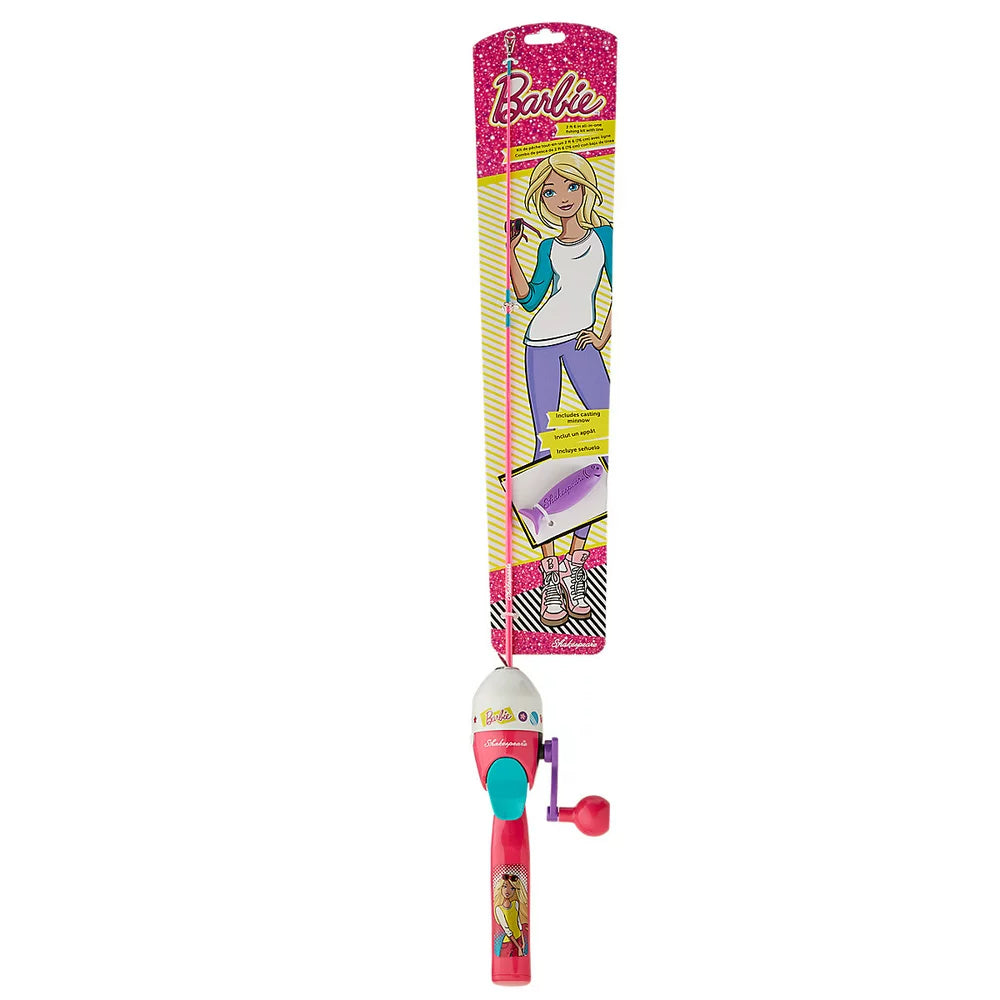 Mattel Barbie Kit 2'6" Spincast Combo - Kids Fishing Combo