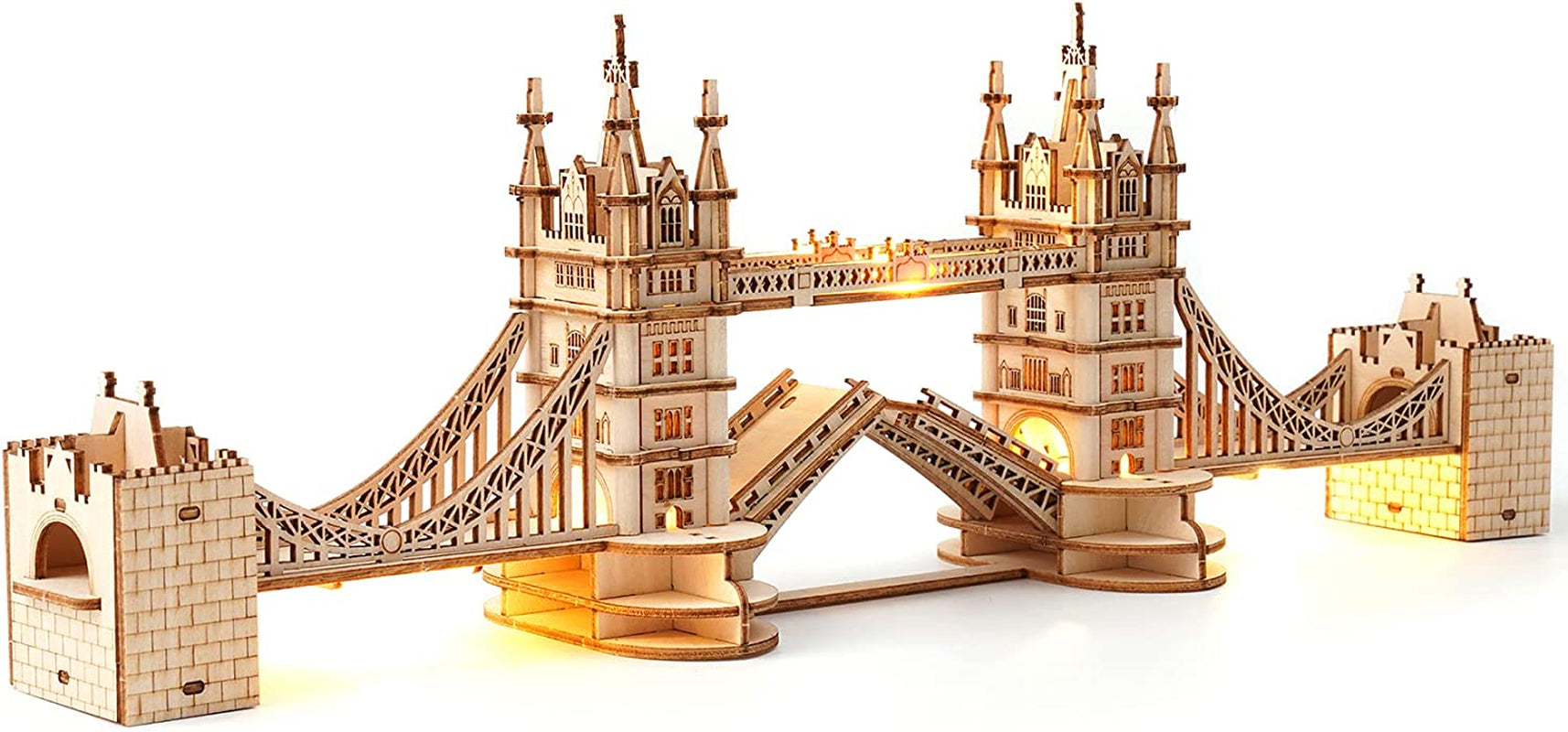 3D Puzzle for Adults Wooden Craft Kits for Teens DIY Construction Model Kit with LED Lights