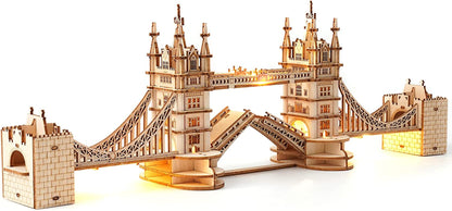 3D Puzzle for Adults Wooden Craft Kits for Teens DIY Construction Model Kit with LED Lights