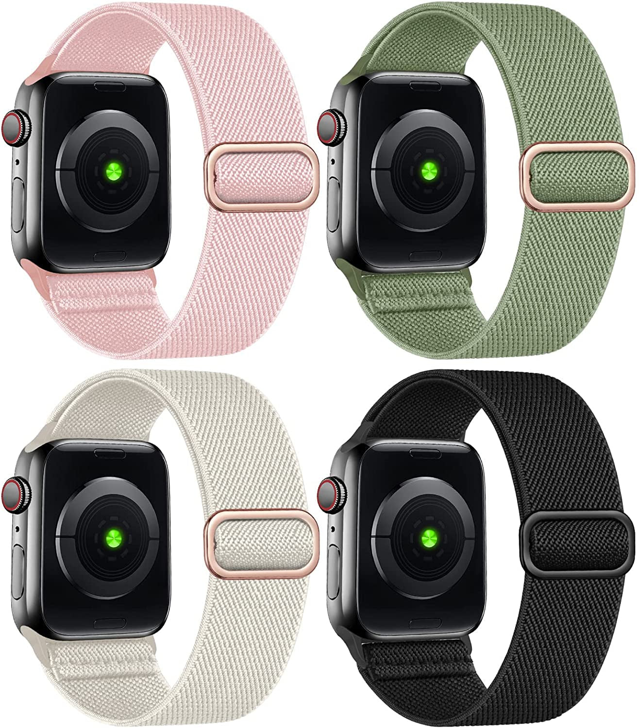 4 Pack Stretchy Bands Compatible for Apple Watch 