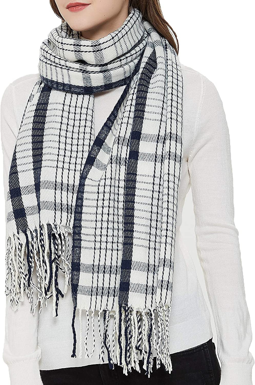  Women's Plaid Warm Shawl Scarf 