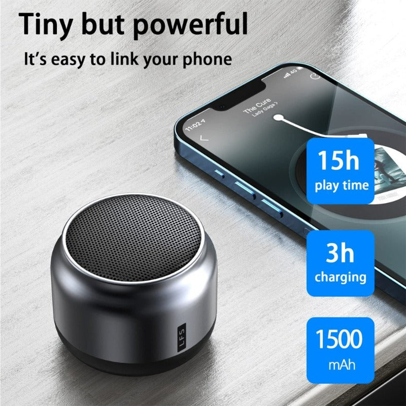  Small Bluetooth Speaker, Portable, Wireless, Waterproof,  Built-In Mic, 15H Playtime with TWS Pairing