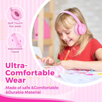  Wired Headphones with Safe Volume Limiter, Adjustable and Flexible for Kids