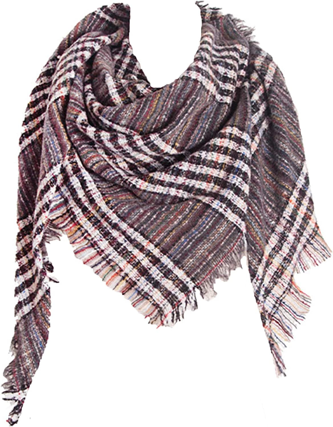 Women's Warm Scarf Triangle Plaid Shawl