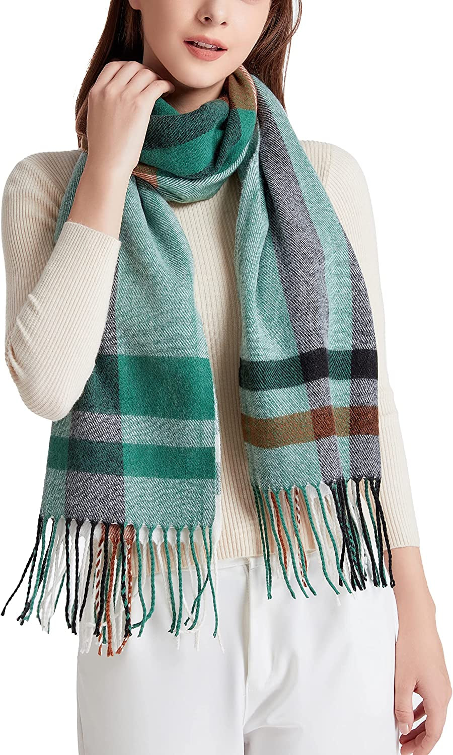  Women's Plaid Warm Shawl Scarf 