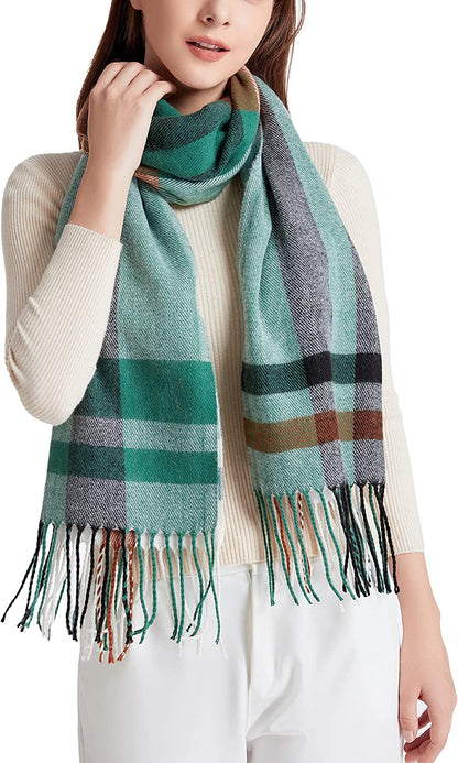  Women's Plaid Warm Shawl Scarf 