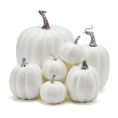 7Pcs Thanksgiving Artificial Pumpkin Home Decoration Sets, Artificial Vegetables Pumpkin for Fall Halloween Home Decor