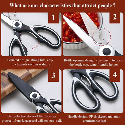 2 Pack Kitchen Shears Heavy Duty Stainless Steel