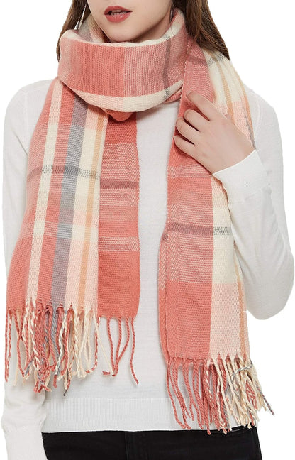  Women's Plaid Warm Shawl Scarf 