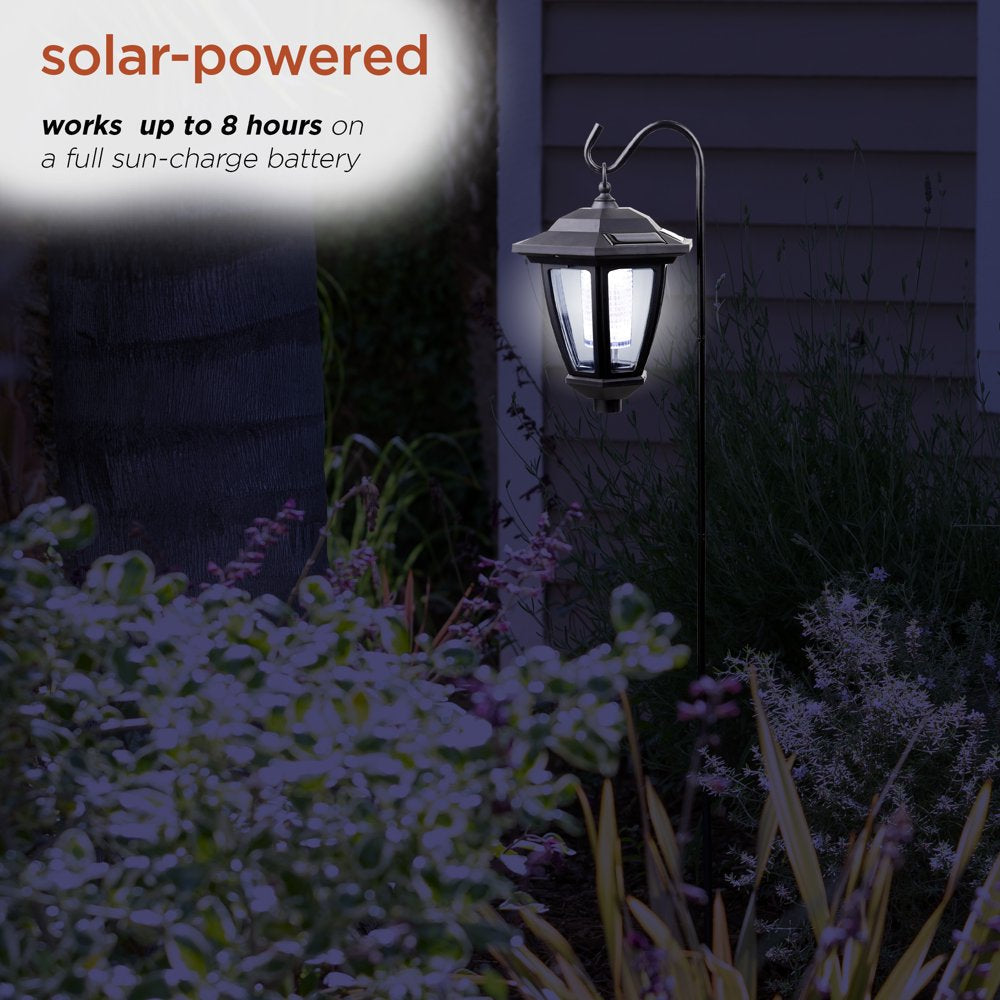 Solar Black 3-Function LED Light - Stake, Wall Light or Hanging, 30 Inch Tall