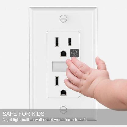 4 Pack LED Night Light Wall Outlet - Easy to Install, Standard Electrical Outlets with Night Lights