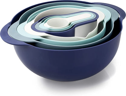 8 Piece Nesting Bowls with Measuring Cups Colander and Sifter Set 