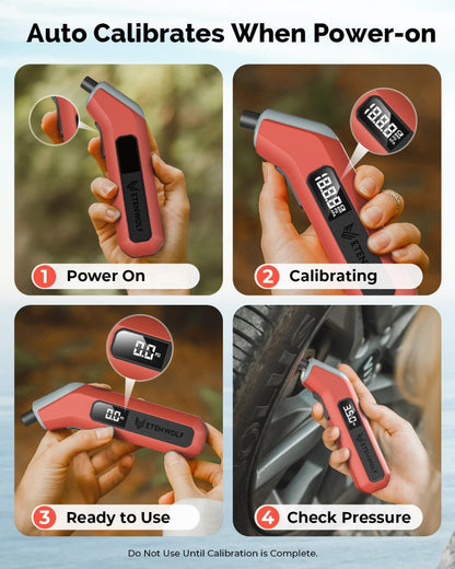 Digital Tire Pressure Gauge T300 – 3–200 PSI Industrial Gauge, ANSI B40.7 Grade 2A Calibrated, Replaceable AAA Batteries
