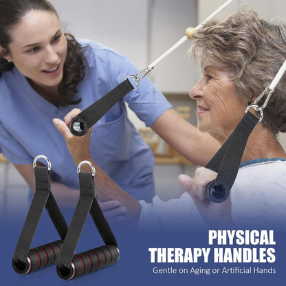 2-Pack Exercise Handles – Heavy Duty Cable Machine Attachments for Strength Training, Pilates, Home Gym, Resistance Bands
