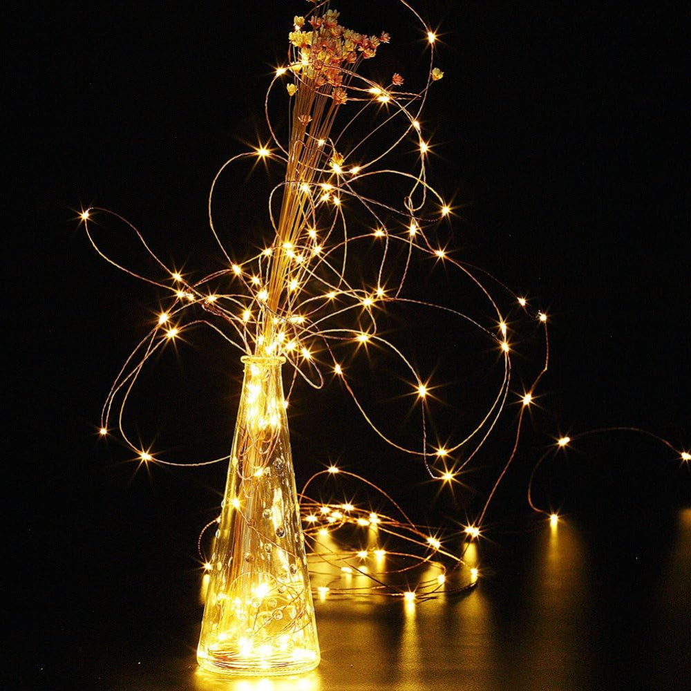2-Pack Fairy String Lights – 20ft 60 LED Battery Operated Copper Wire Lights with Remote