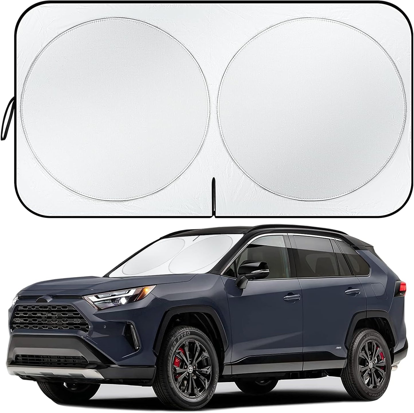 Car Windshield Sun Shade - Foldable Car Sun Shade Protection with Storage Bag