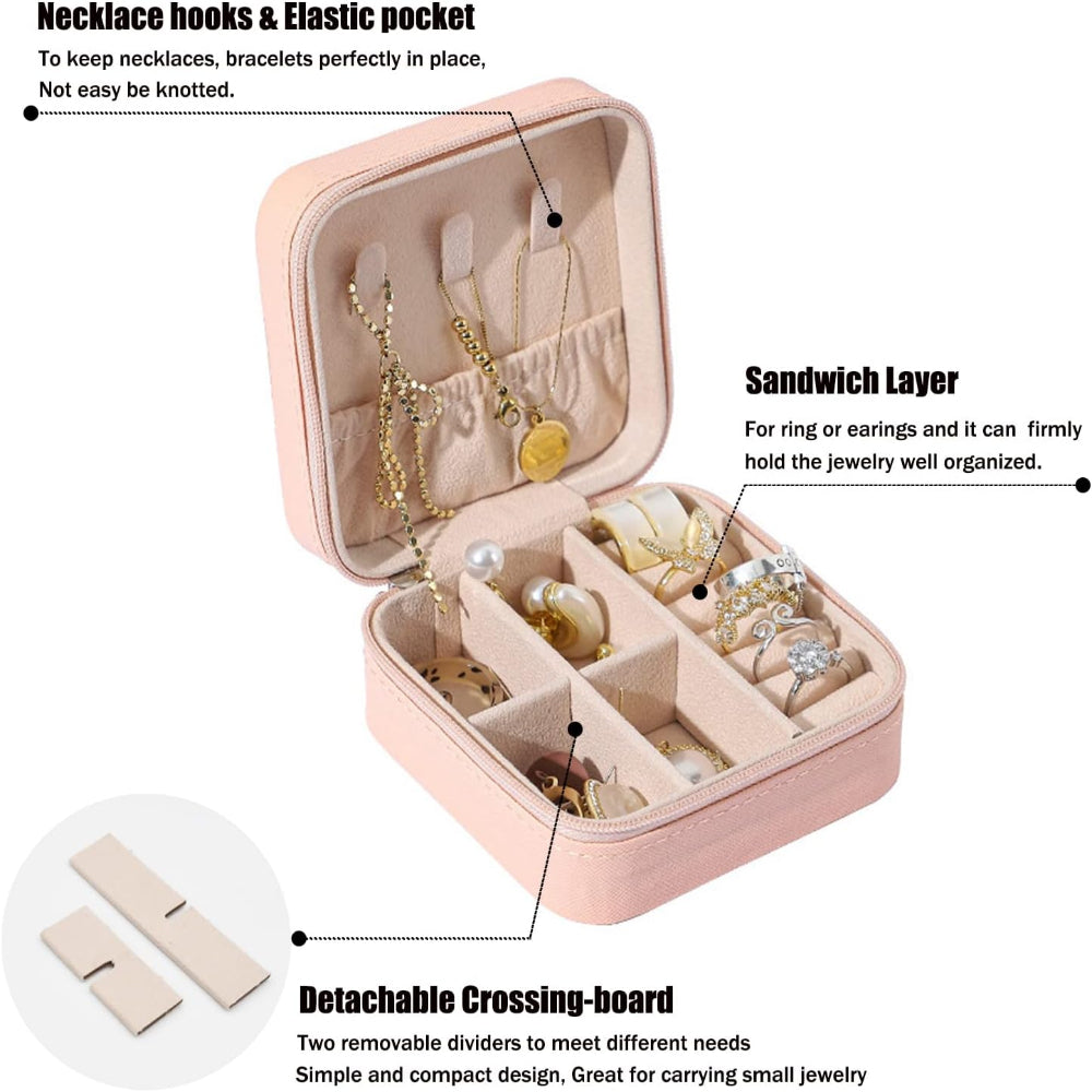 Mini Jewelry Travel Case – Portable Jewelry Organizer for Rings, Earrings, Necklaces & Bracelets