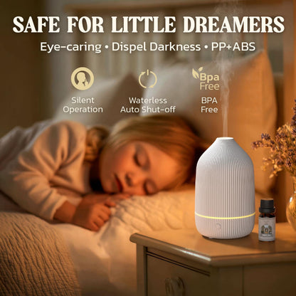 100ml Essential Oil Diffuser – Mini Ultrasonic Aromatherapy Diffuser & Cool Mist Humidifier with 7 LED Lights, Auto Shut-Off