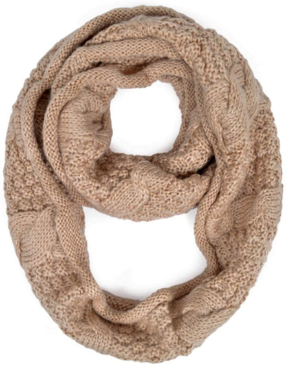 TrendsBlue Premium Winter Thick Infinity Twist Cable Knit Scarf - Diff Colors Avail.