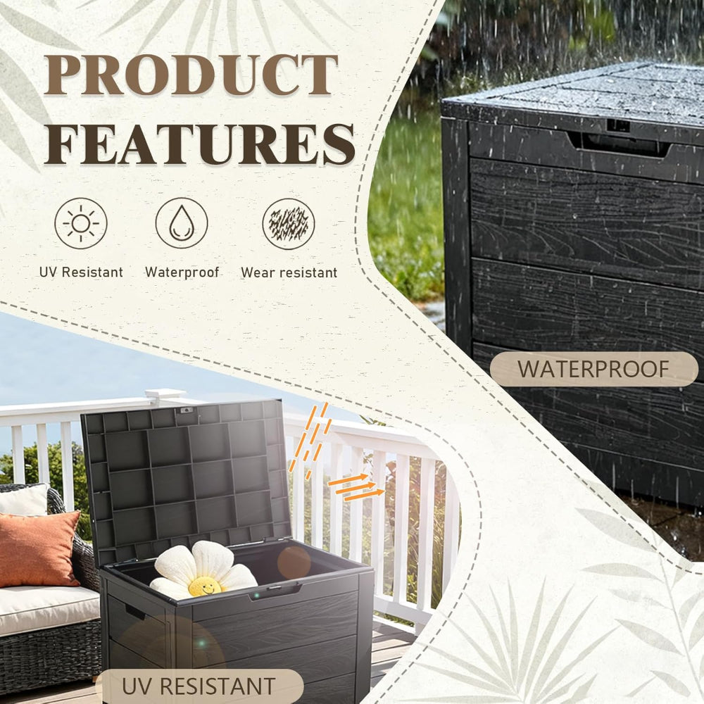 Outdoor Storage Box – Waterproof Resin Deck Box for Package Delivery Patio Storage