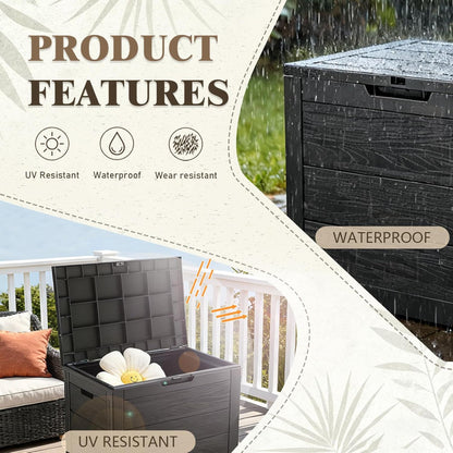 Outdoor Storage Box – Waterproof Resin Deck Box for Package Delivery Patio Storage