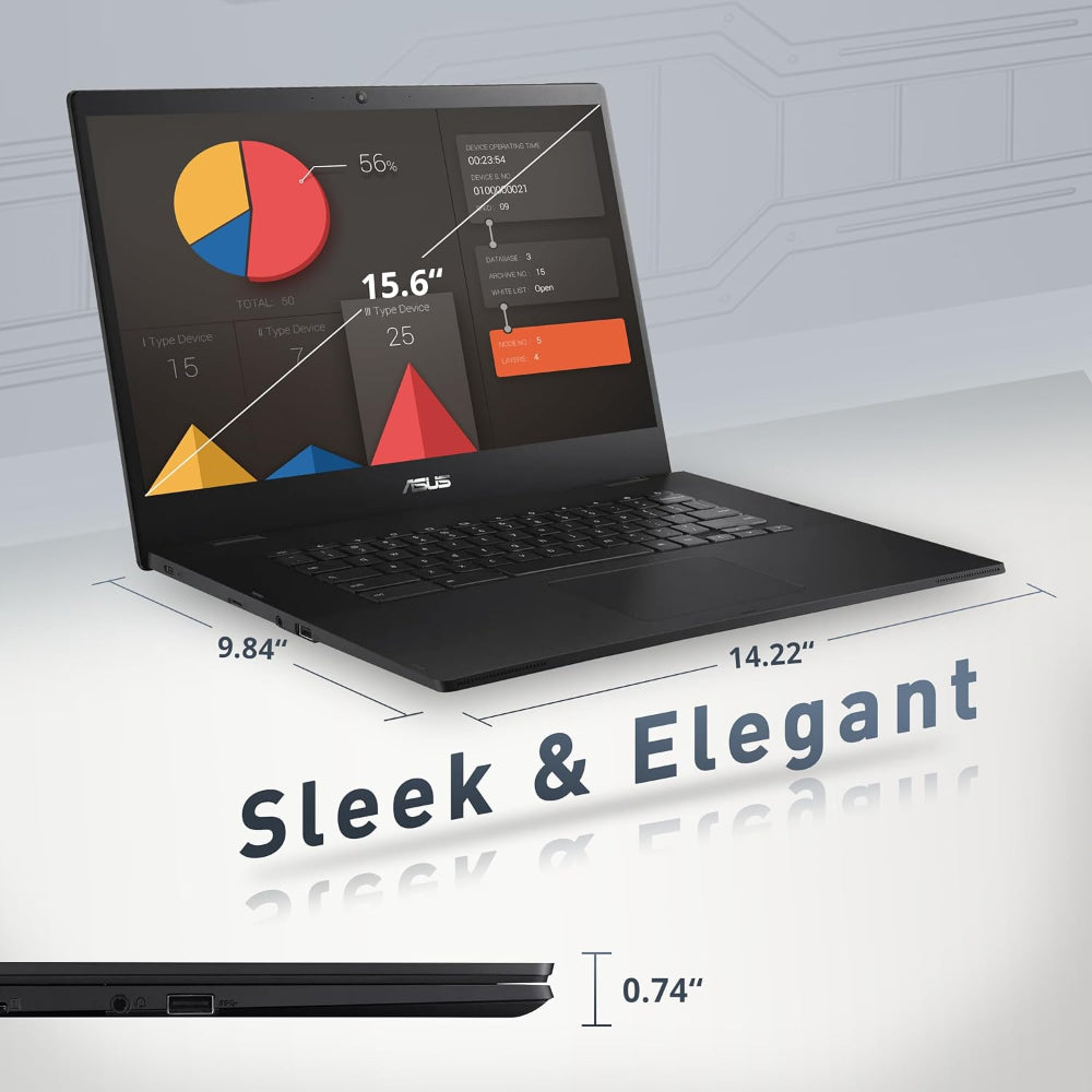 15.6" FHD Chromebook Laptop – Intel Celeron, 4GB RAM, 64GB eMMC, Wi-Fi & Bluetooth (Renewed)