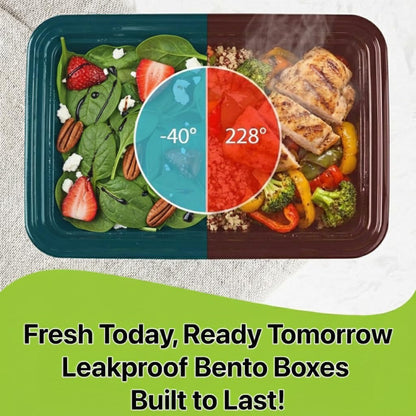Meal Prep Containers – 16 oz Food Storage Bento Boxes, Stackable Snap Lid Plastic