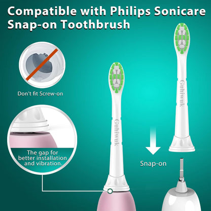 10-Pack Replacement Brush Heads – Electric Toothbrush Use – Compatible with Philips Sonicare – White Color