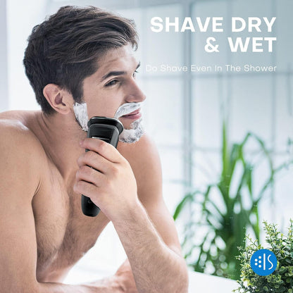 Electric Razor For Men – Wet Dry Shaver, 4D Floating Head, Rechargeable With LCD Display