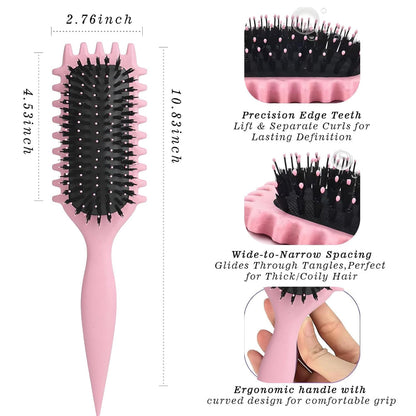 Curly Hair Brush – Curl Defining & Shaping – Styling Use – Ergonomic Plastic Design